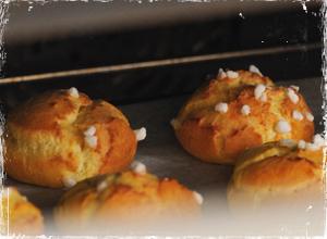 chouquettes dans le four