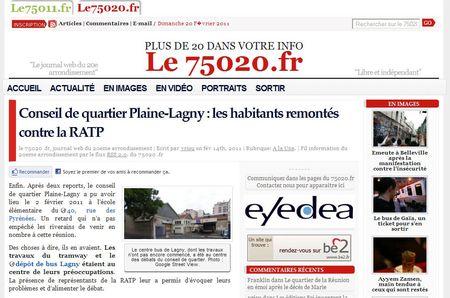 Les habitants du XXème remontés contre la RATP