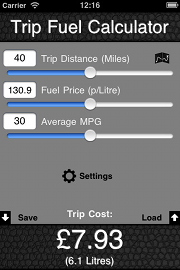 screen Trip Fuel Calculator