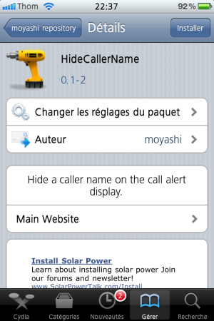 HideCallerName : Cacher l’affichage Numéro/Nom lors d’un appel