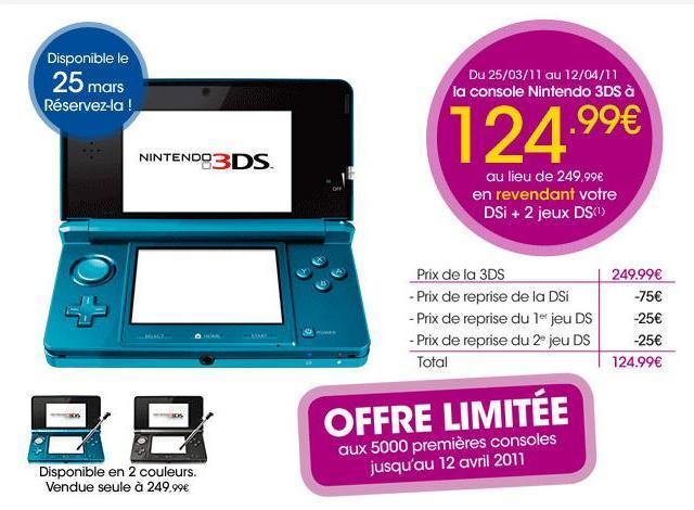 La nouvelle Nintendo 3DS à moitié prix
