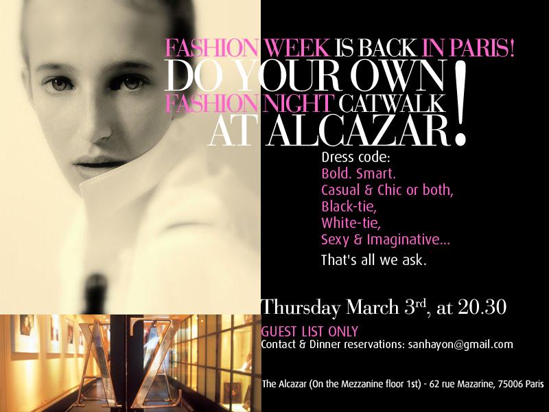 Jeudi 3 mars 2011: Fashion Night at Alcazar