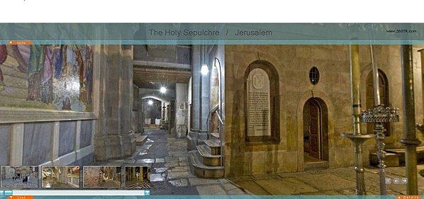 Vue à 360 degrés panoramique de l'église Saint-Sépulcre à Jérusalem