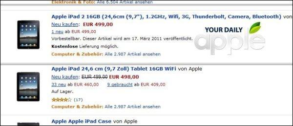 Amazone trop impatient de présenter l'iPad 2...