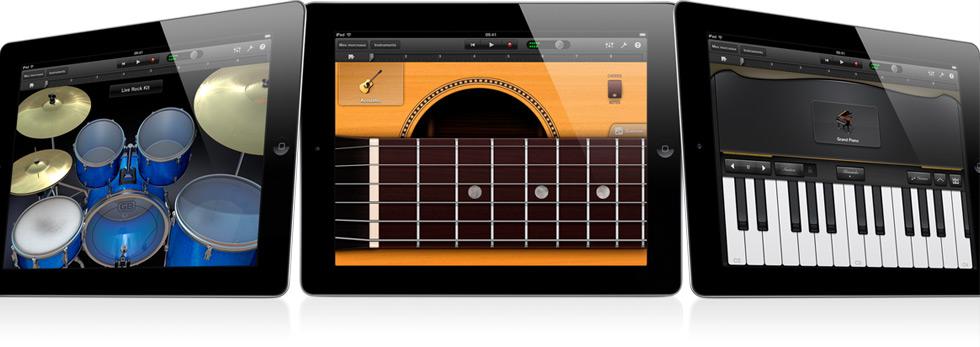 Futures applications iPad 2 : iMovie, GarageBand et PhotoBooth