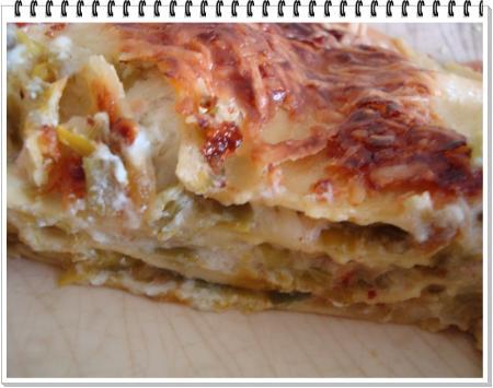 Lasagnes poireaux et saumon fumé