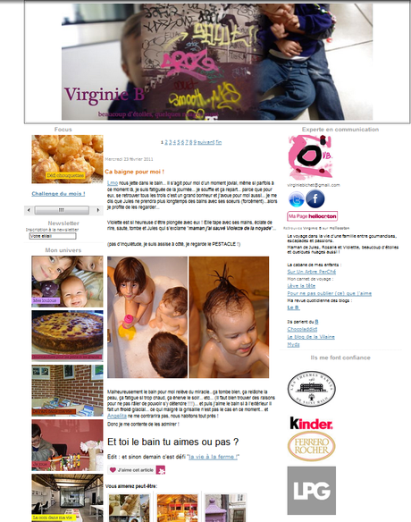 Les gens du web: Virginie B