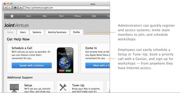 Apple lance le service ''Joint Venture'' en France (PME)