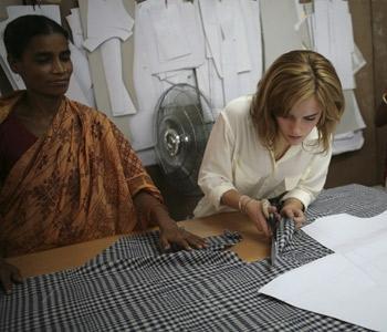 Emma Watson lors de son voyage pour People Tree