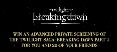 Gagnez une projection privée de Breaking Dawn partie I