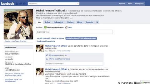 Michel Polnareff ... menace de fermeture de sa page Facebook