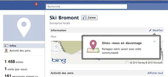 facebook entreprise locale Facebook permet aux utilisateurs de bonifier les informations des pages «Entreprise locale»