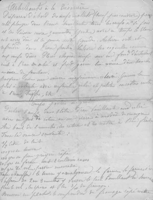 Deux recettes de ma Grand-Mère