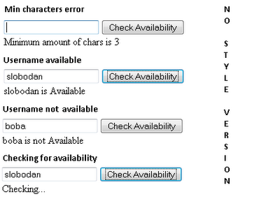 Checking username availability