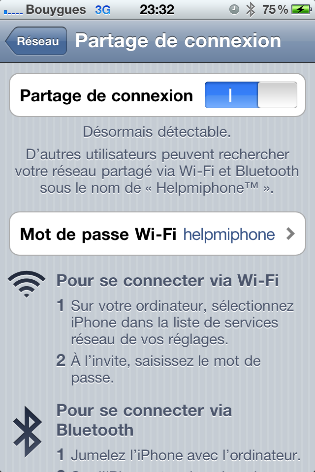 [iOS 4.3] Bouygues aurait il décidé d’autoriser la fonction Hotspot Wifi