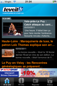 leveil01 application l'éveil 43 - la une