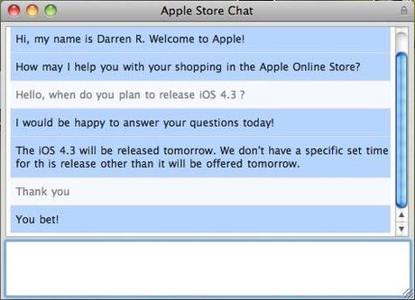 iOS 4.3 disponible ce soir ?