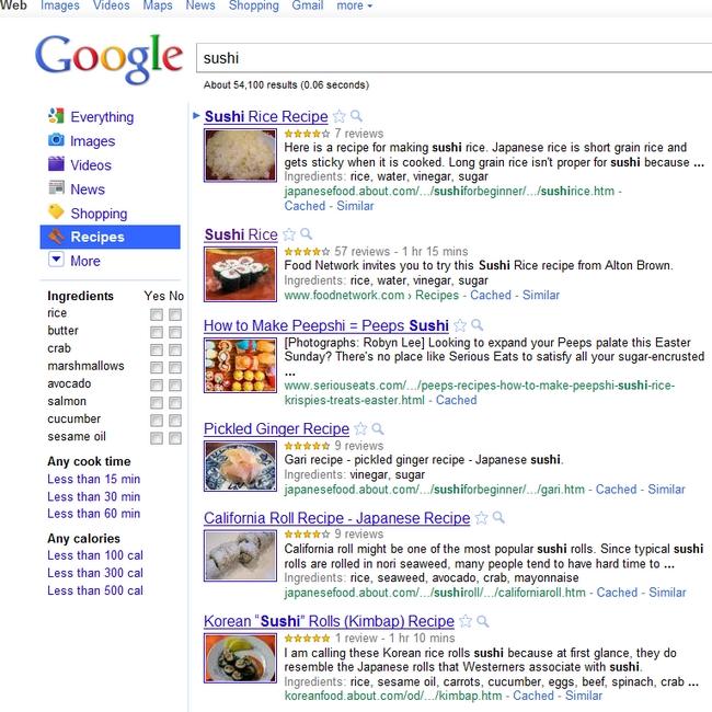Google Recipes