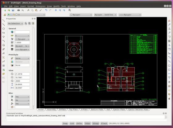 autocad drafsight linux 560x417 Draftsight   Un logiciel de CAO de Dassault System [Win,Macos,Linux]