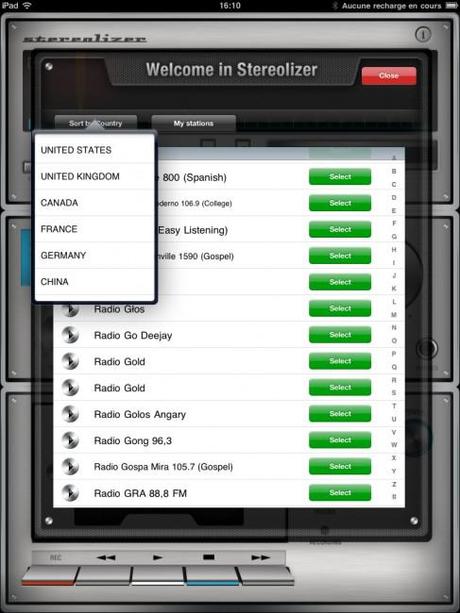Sterelizer : une application iPad pour écouter et enregistrer ses radios préférées