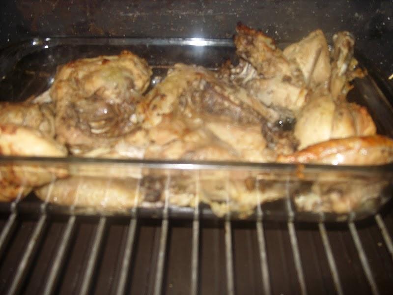 Poulet mariné au four et croquettes de courgettes panées