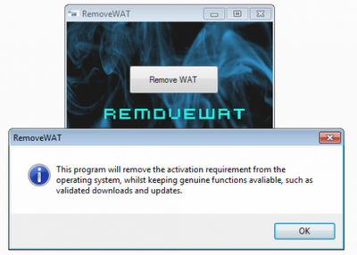 RemoveWAT : activer votre Windows !