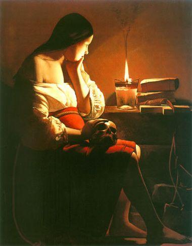 Georges de La Tour : Marie Madeleine  avec la lumière de nuit