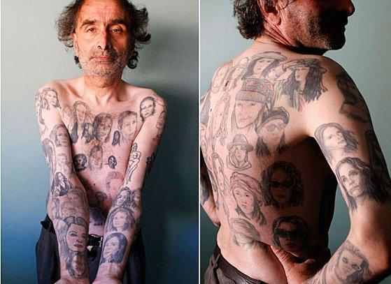 Un Chilien recouvert de 82 tatouages de Julia Roberts