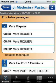 L'application iPhone du réseau de Nice