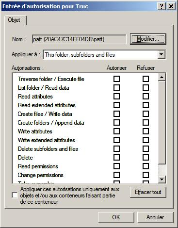Rendre un dossier confidentiel XP