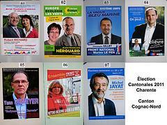 Affiches élection cantonales à Cognac
