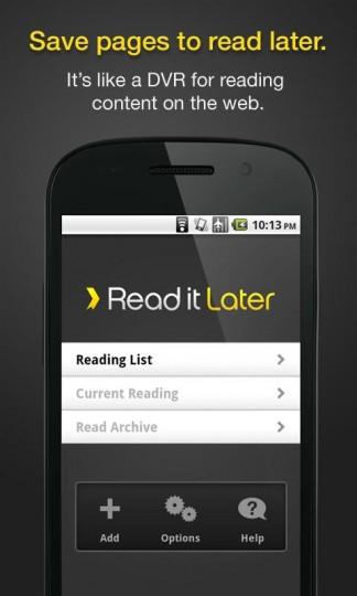 read it later android 324x540 Read It Later disponible sous Android !