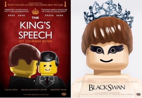 lego oscars 540x371 Des versions LEGO pour les affiches de films nominés aux Oscars 2011