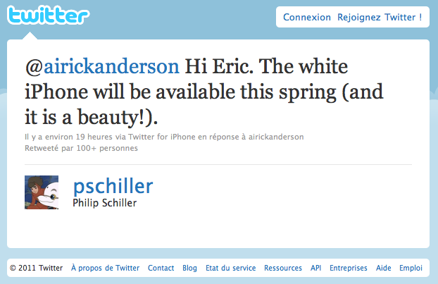 L'iPhone 4 blanc disponible dans quelques jours (au printemps)...