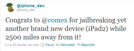 iPad 2 est jailbreaké par comex !