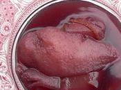 Poires pochées rouge