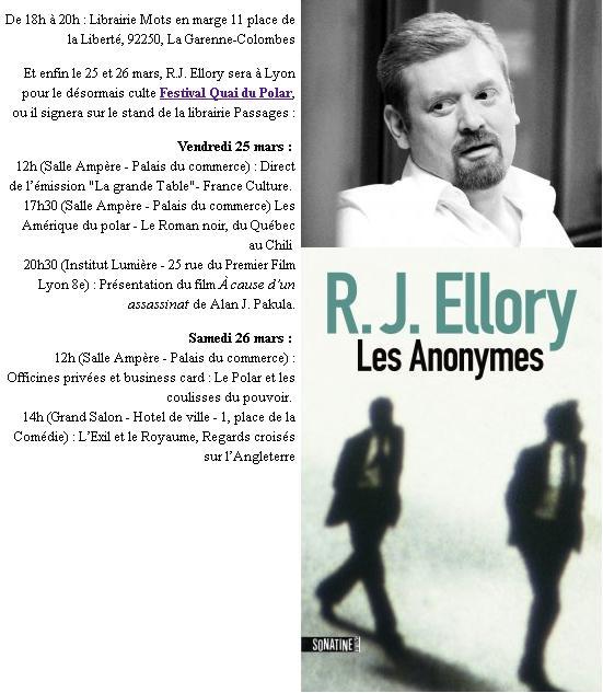 J.R. ELLORY en France tout le mois de Mars