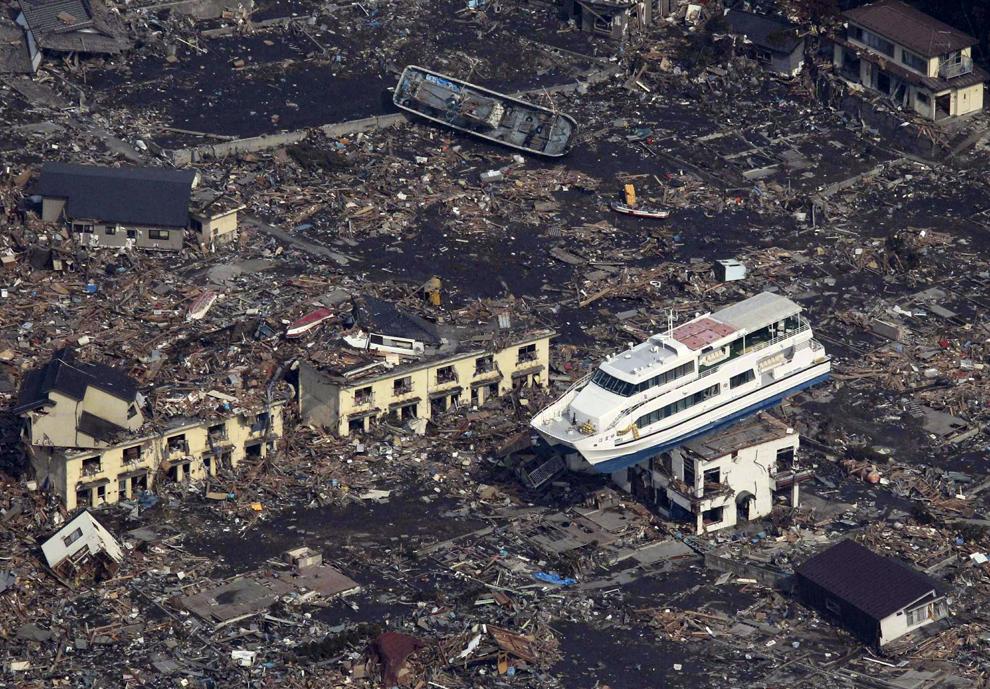 Ruines dans la ville d'Otsuchi après le tsunami