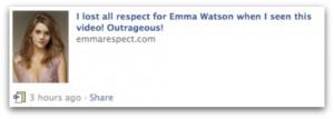 3 emma watson lost respect 300x107 Le Scam & le Spam sur Facebook #1 – Likejacking et Clickjacking