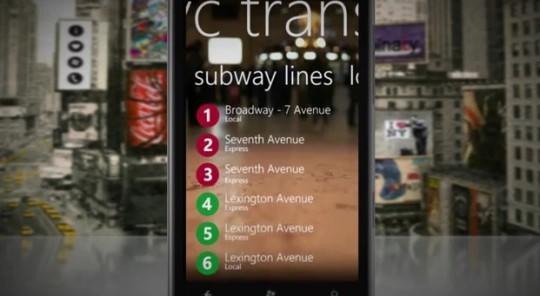 nyc transit wp 7 540x296 Le plan du métro New Yorkais sublimé sous Windows Phone 7