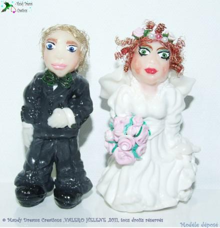 Couple de mariés romantique , figurines pour pièce montée,table des mariés,inspiration vintage