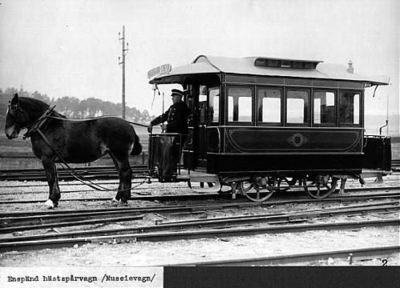 Tramway à cheval, à Stockholm en 1877, photographe inconnu
