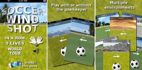 Jeu gratuit de Football sur iPhone : Soccer Wind Shot