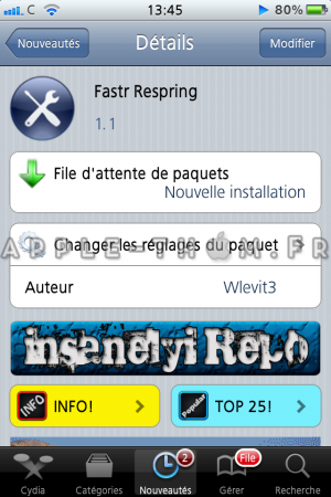 Fastr Respring : Un Tap, un respring