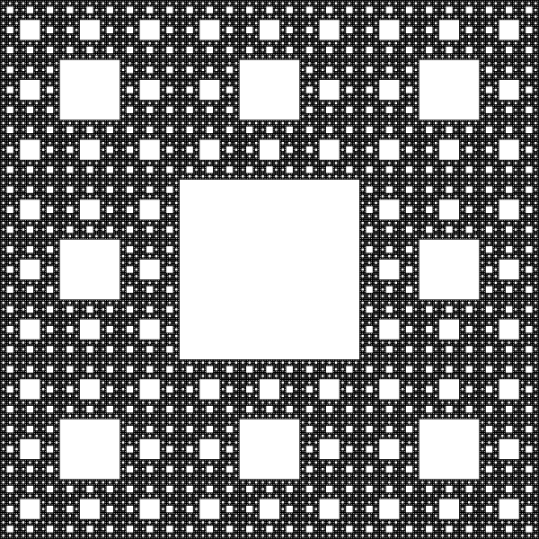 http://upload.wikimedia.org/wikipedia/commons/thumb/6/67/Sierpinski_carpet_6%2C_white_on_black.svg/600px-Sierpinski_carpet_6%2C_white_on_black.svg.png