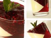 Panna Cotta lait d'amande, gelée d'hibiscus coulis framboise