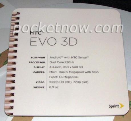 evo3d specs 540x499 Ça se précise pour le HTC EVO 3D