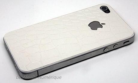 Coque arrière motif cuir crocodile pour l’iPhone 4