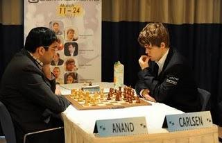 Echecs à Monaco : ronde 9 - Vishy Anand 0-1 Magnus Carlsen