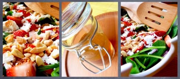 Salade aux pousses d’épinards et aux fraises
